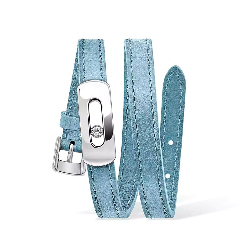 Messika My Move Santorini Blue Leather Configurable Bracelet