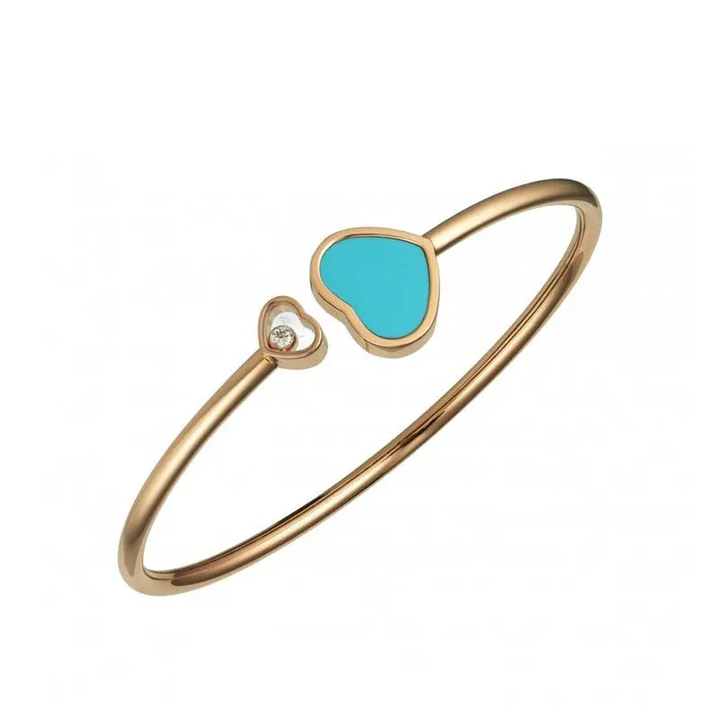 CHP1302 Chopard Happy Hearts Turquoise Rose Gold Bangle