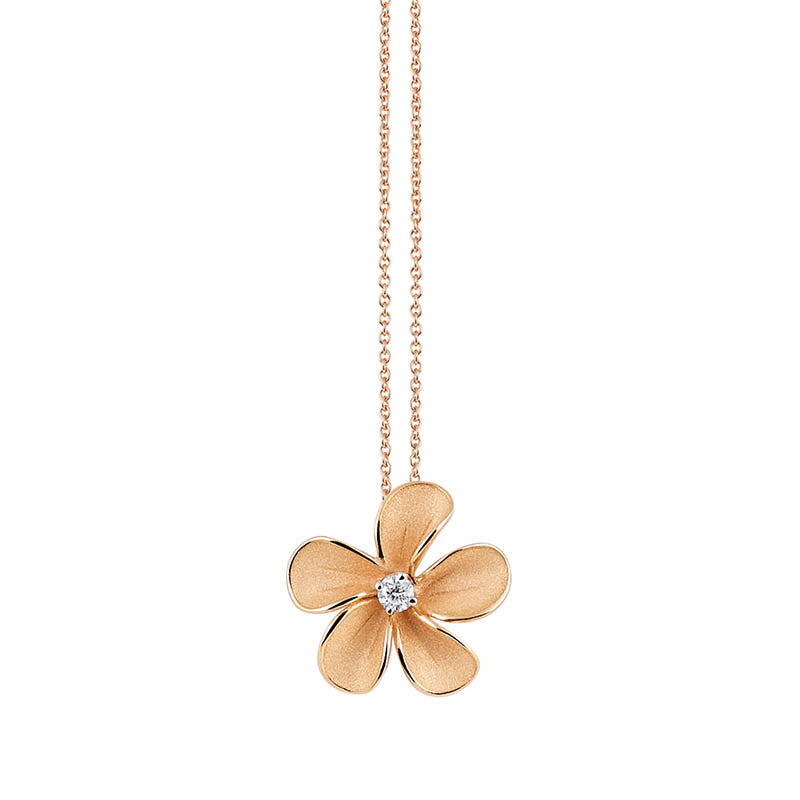 Cammilli Firenze Orange Apricot Cherry Bloom Diamond Pendant