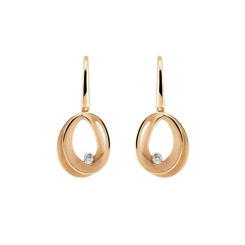 Cammilli Firenze Orange Apricot Dune Diamond Earrings
