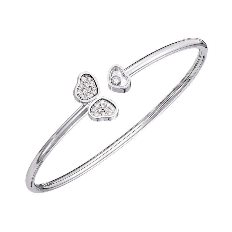 Chopard White Gold Happy Hearts Wings Diamond Bangle