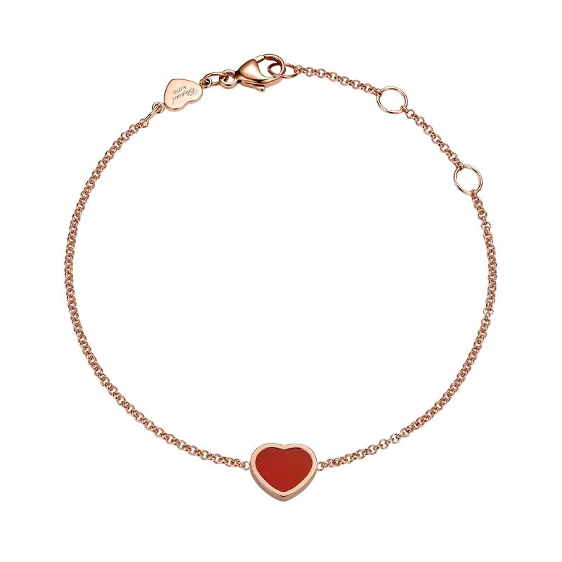 Chopard Rose Gold My Happy Hearts Red Carnelian Bracelet