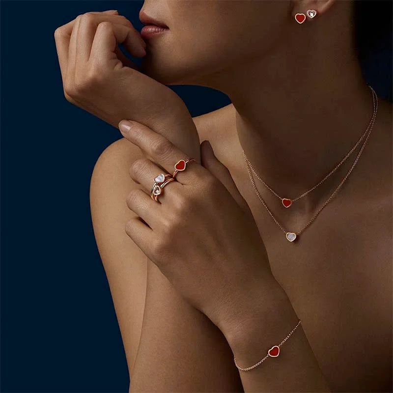 Chopard Rose Gold My Happy Hearts Red Carnelian Bracelet