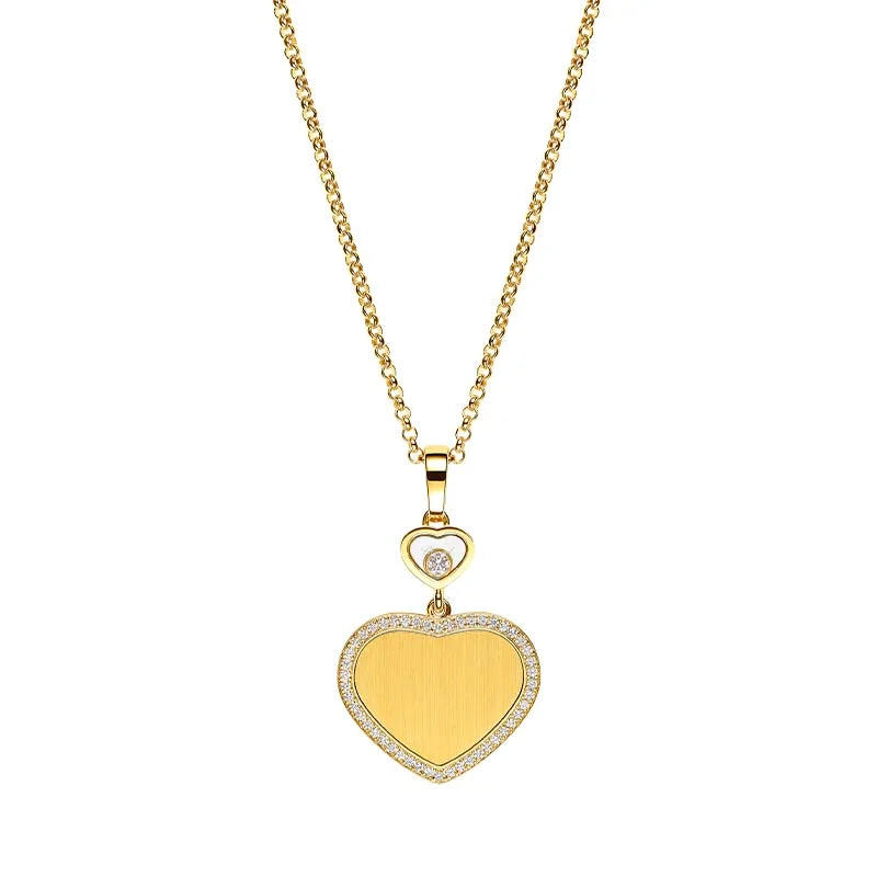 Chopard Yellow Gold Happy Hearts Golden Diamond Pendant