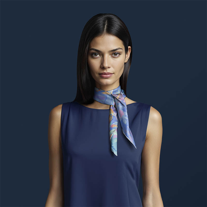 Chopard Contes de Fées Light Blue Organic Silk Twill Scarf