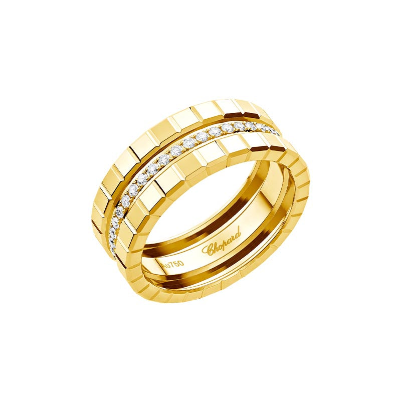 Chopard Yellow Gold Mini Ice Cube Diamond Ring