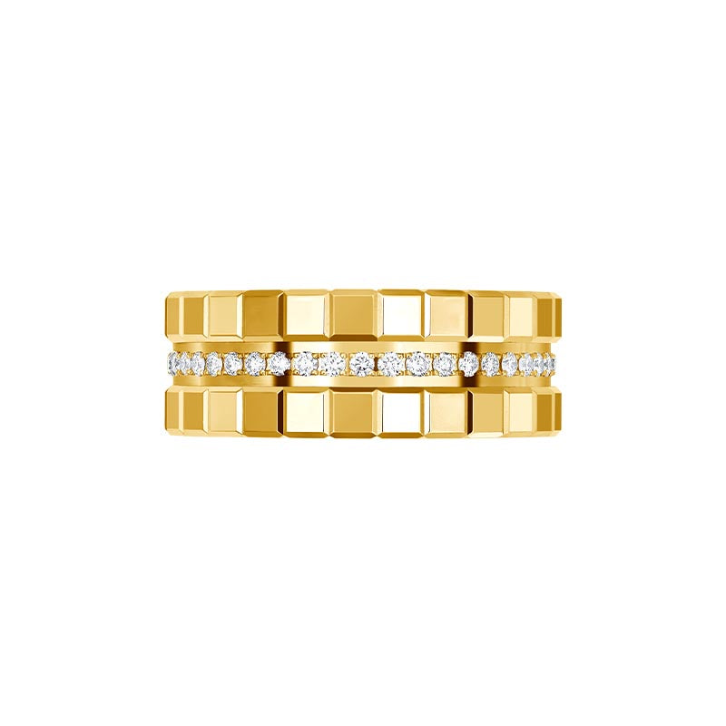 Chopard Yellow Gold Mini Ice Cube Diamond Ring