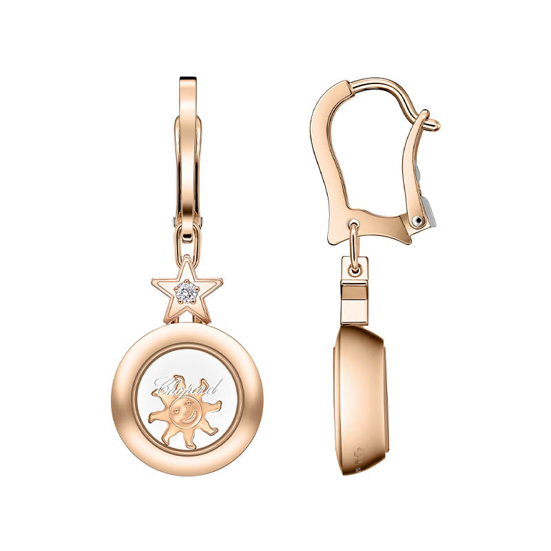 Chopard Rose Gold Happy Diamonds Sun, Moon & Stars Earrings