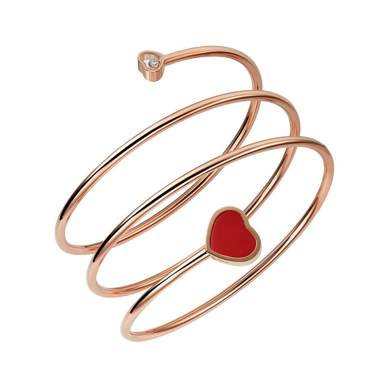 Chopard Rose Gold Happy Hearts Multi-Twist Bangle 