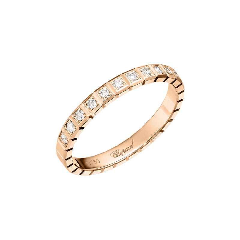 Chopard Rose Gold Ice Cube Diamond Half Eternity Ring