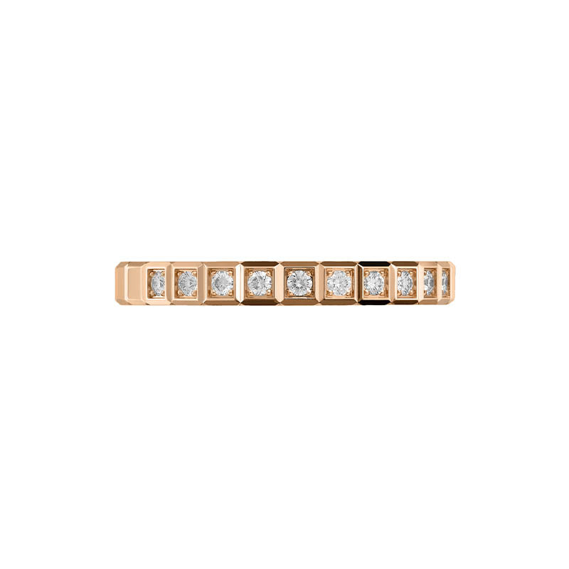Chopard Rose Gold Ice Cube Diamond Half Eternity Ring