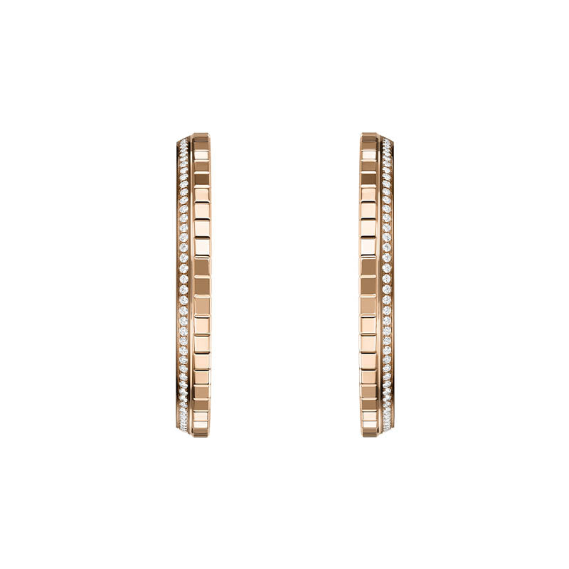 Chopard Rose Gold Ice Cube Diamond Hoop Earrings