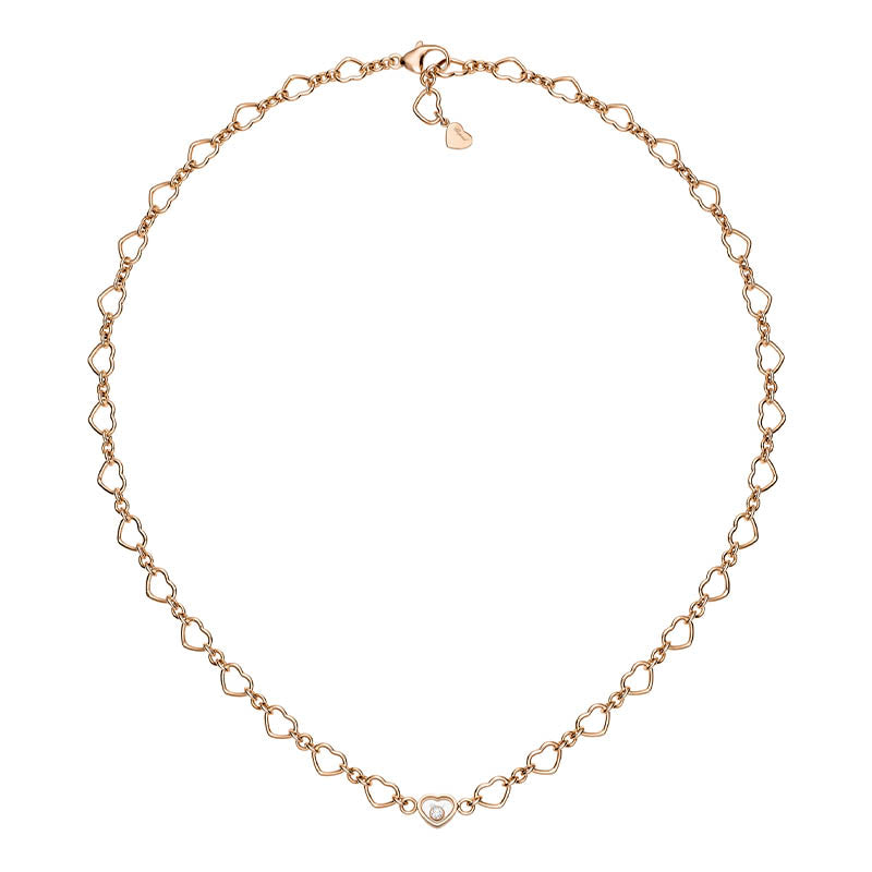 Chopard Rose Gold My Happy Hearts Necklace 