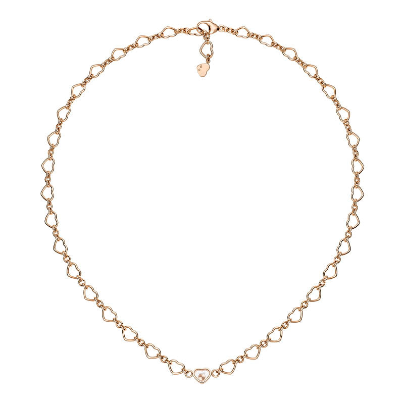 Chopard Rose Gold My Happy Hearts Necklace 