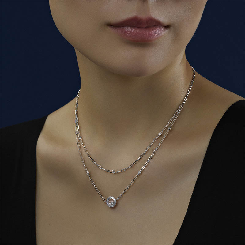 Chopard White Gold Happy Diamonds Icon Necklace