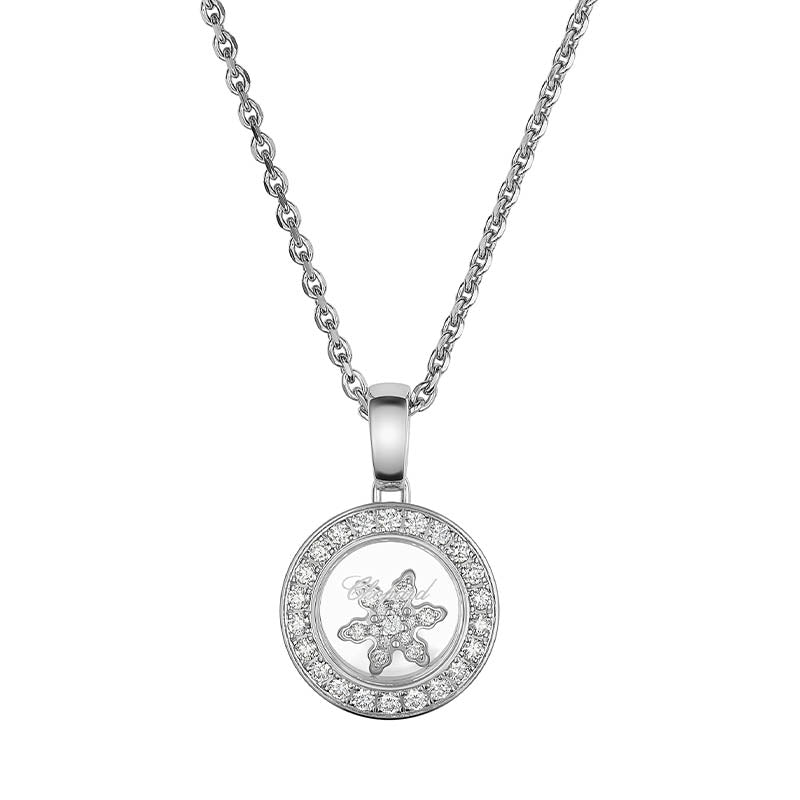 Chopard White Gold Happy Diamonds Snowflake Pendant 