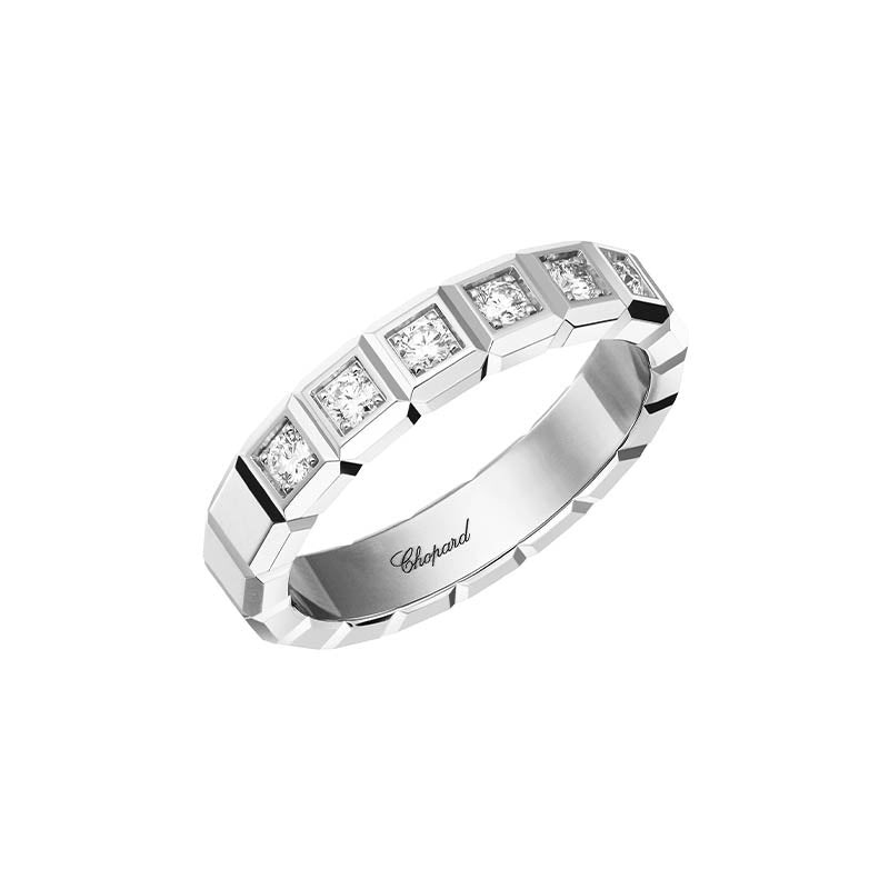 Chopard White Gold Ice Cube Diamond Half Eternity Ring