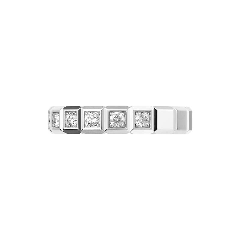 Chopard White Gold Ice Cube Diamond Half Eternity Ring