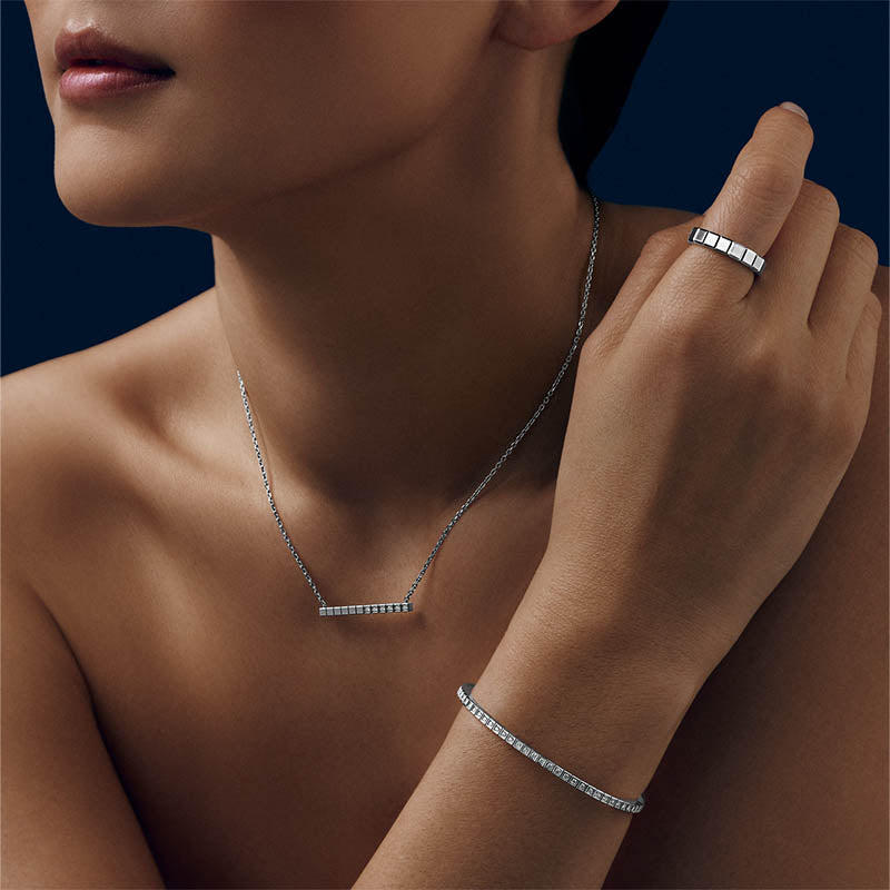 Chopard White Gold Ice Cube Diamond Pendant