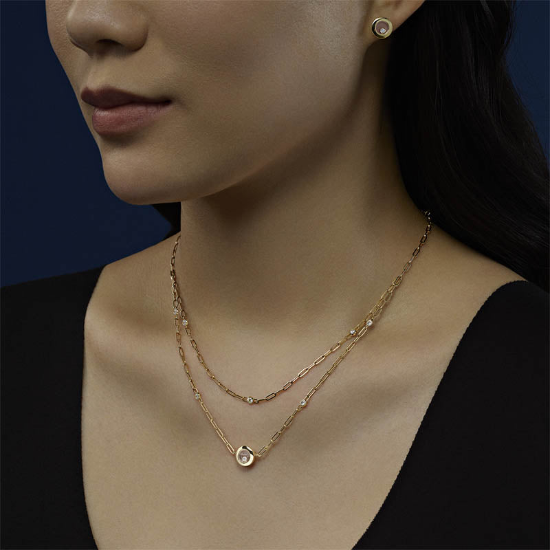 Chopard Yellow Gold Happy Diamonds Icon Necklace
