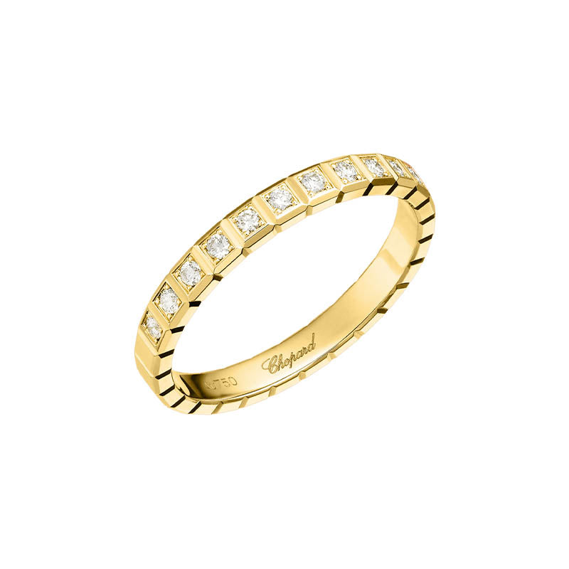 Chopard Yellow Gold Ice Cube Diamond Half Eternity Ring