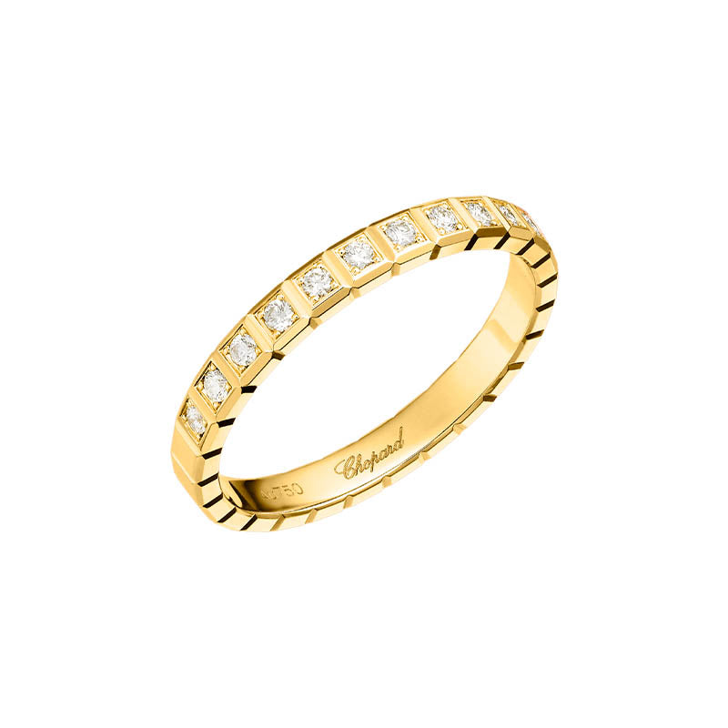 Chopard Yellow Gold Ice Cube Diamond Half Eternity Ring