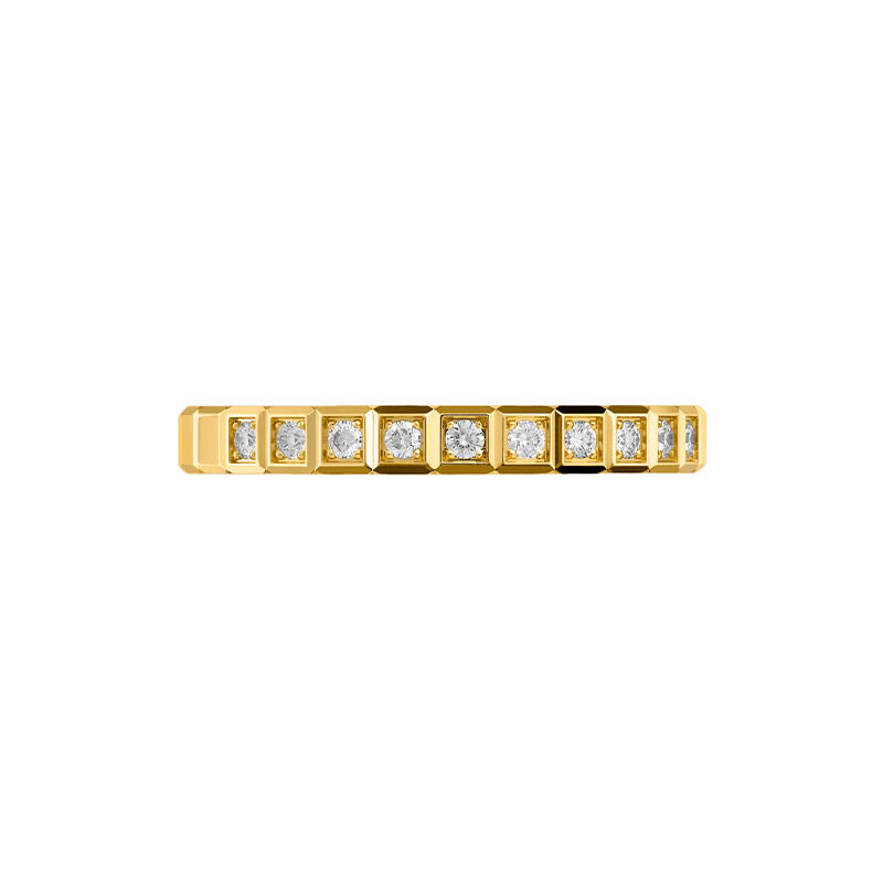 Chopard Yellow Gold Ice Cube Diamond Half Eternity Ring