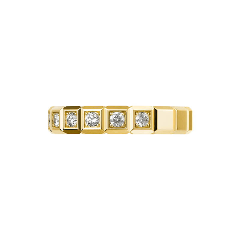 Chopard Yellow Gold Ice Cube Diamond Half Eternity Ring