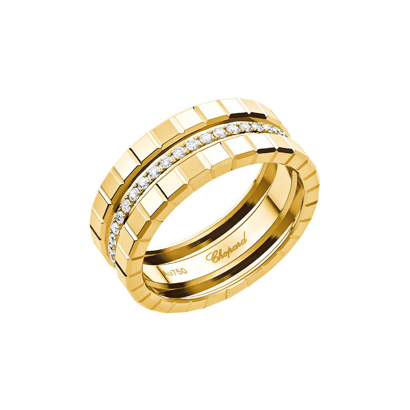 Chopard Yellow Gold Ice Cube Diamond Ring