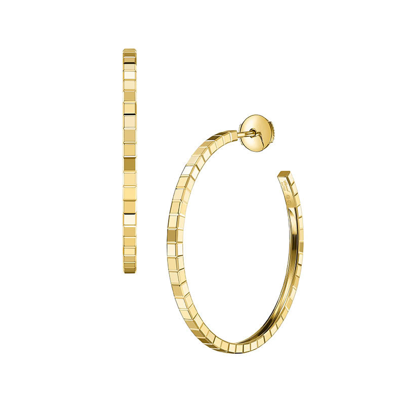 Chopard Yellow Gold Ice Cube Hoop Earrings