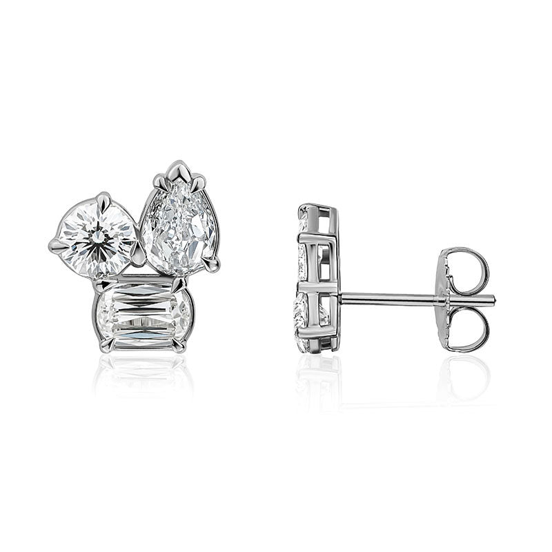 Christopher Designs L'Amour Crisscut® 3-Stone Diamond Earrings