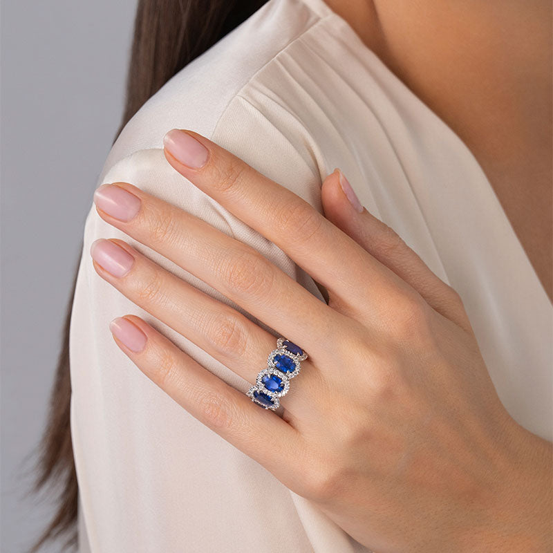 Christopher Designs L'Amour Crisscut® Diamond & Sapphire Ring