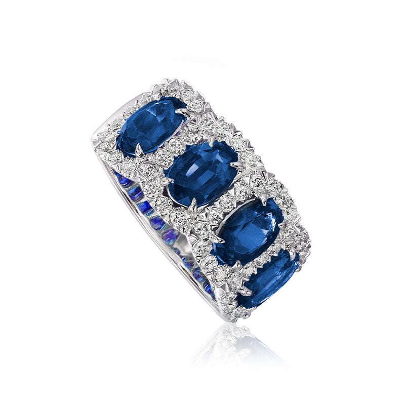 Christopher Designs L'Amour Crisscut® Diamond & Sapphire Ring