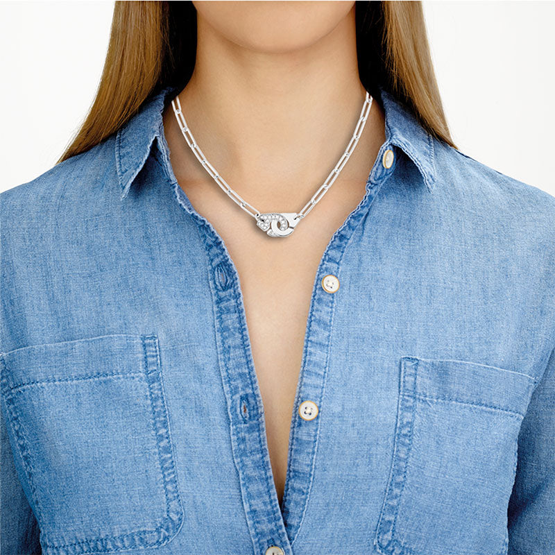 dinh van Menottes White Gold R12 Diamond Necklace