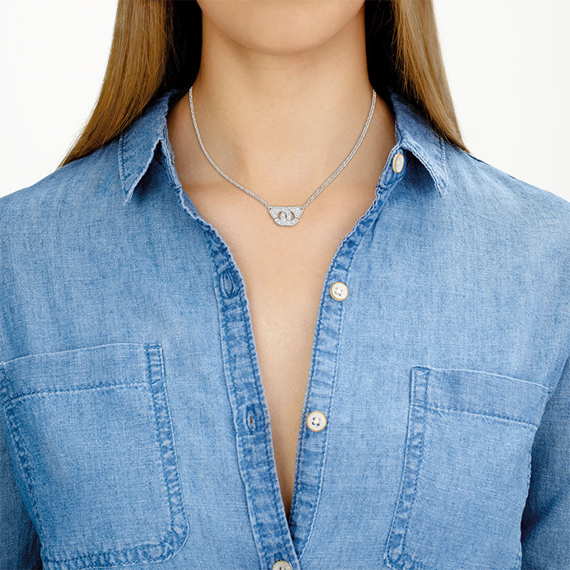 dinh van Menottes White Gold R8 Diamond Necklace