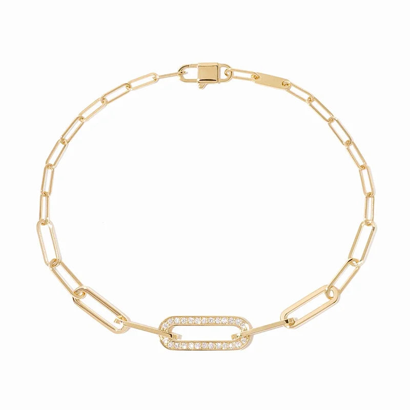 dinh van Maillon Yellow Gold Pavé Link Diamond Bracelet