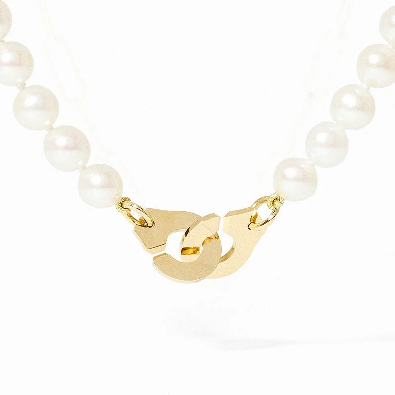 dinh van Menottes Yellow Gold R10 Freshwater Pearl Necklace