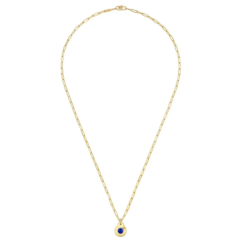 Bead R10 dinh van Menottes R10 Yellow Gold Lapis Lazuli Bead Pendant