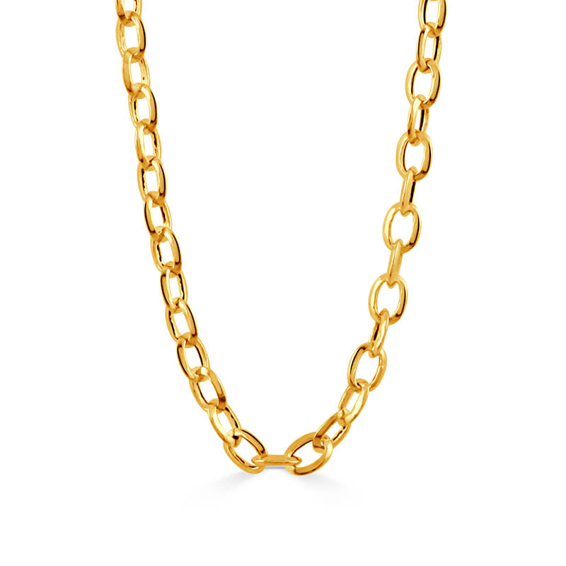 Doves Yellow Gold Oval Link Chain