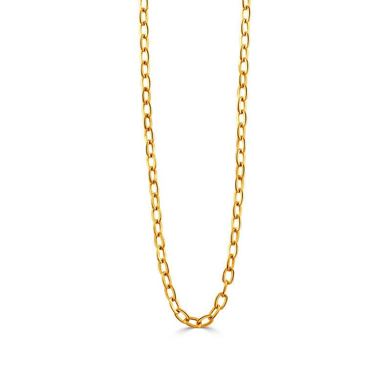 Doves Yellow Gold Small Oval Link Chain 