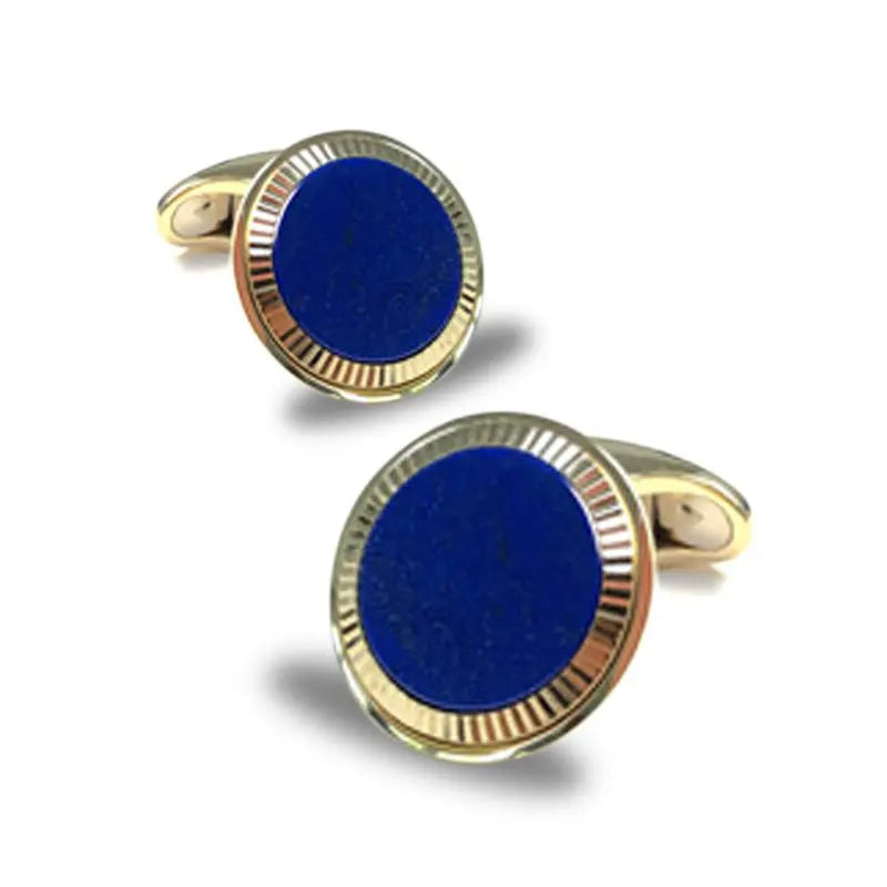 EMK00006 Knar Signature Collection Yellow Gold and Lapis Lazuli Cufflinks