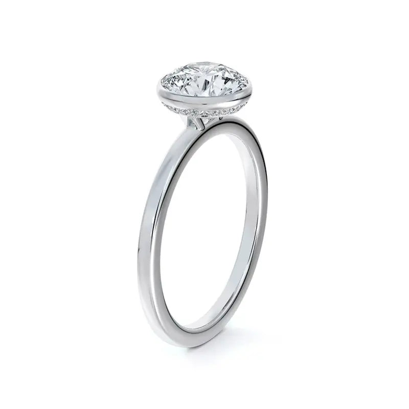 Forevermark Micaela's Hidden Halo Bezel Set Diamond Engagement Ring