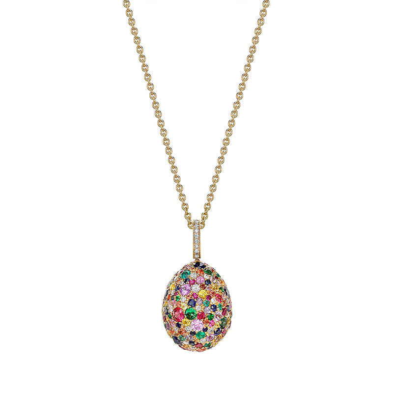 Faberge Emotion Yellow Gold Multicoloured Gemstone Diamond Pendant 624FP2055 47