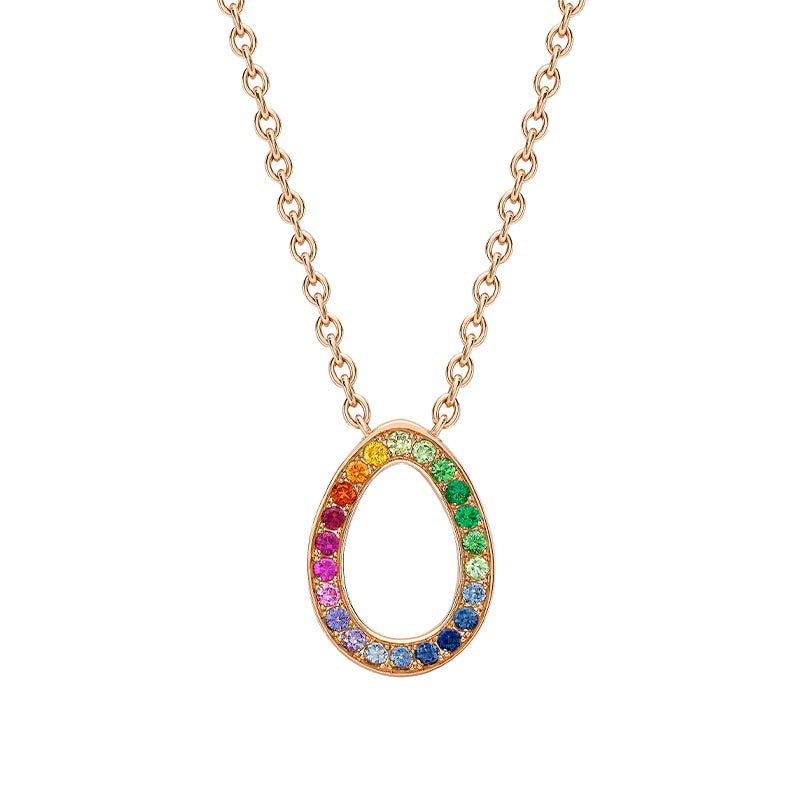 Fabergé Colours of Love - Rose Gold Sasha Multicoloured Gemstone Egg Pendant