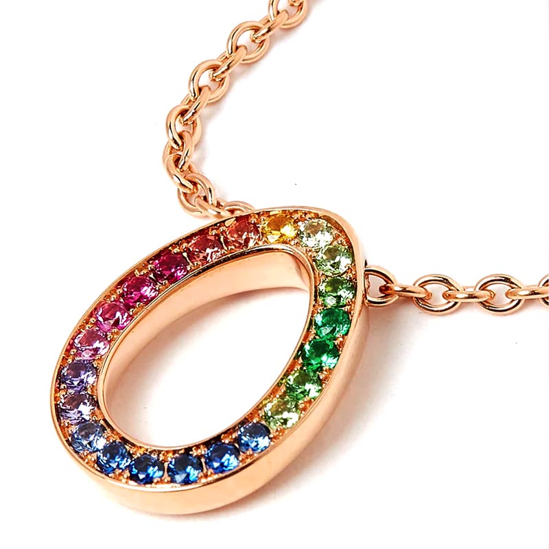 Fabergé Colours of Love - Rose Gold Sasha Multicoloured Gemstone Egg Pendant