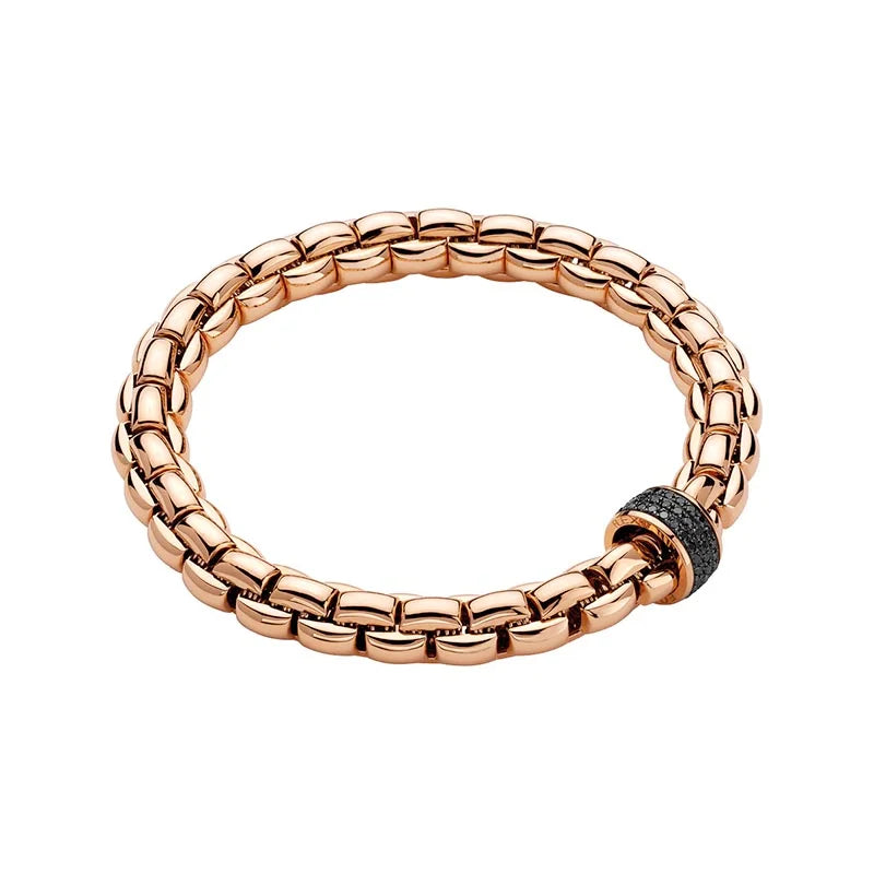 Fope Eka Rose Gold & Black Diamond Bracelet