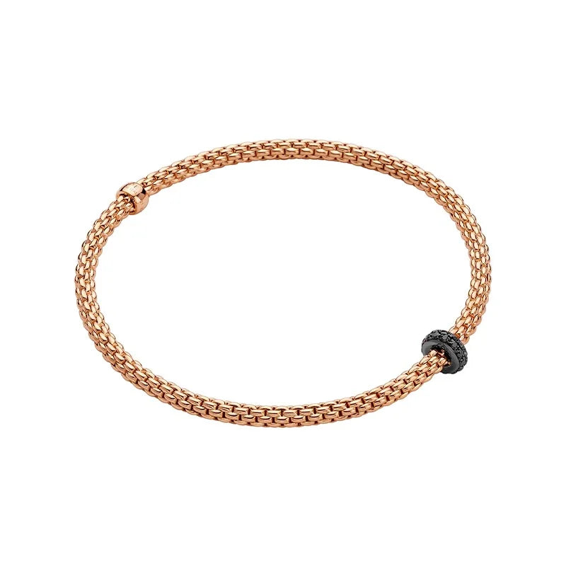 Fope Prima Rose Gold & Black Diamond Bracelet