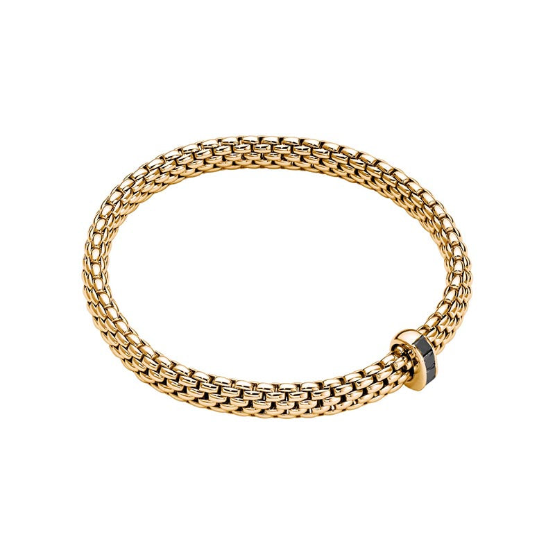 Fope Vendome Yellow Gold & Black Diamond Bracelet