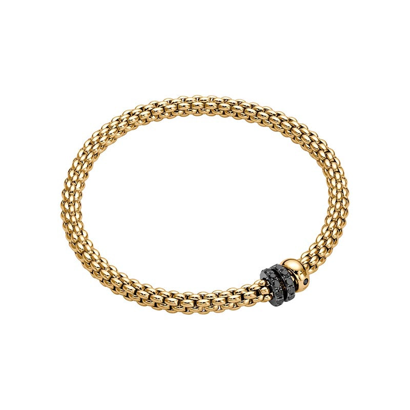 Fope Solo Yellow Gold & Black Diamond Bracelet