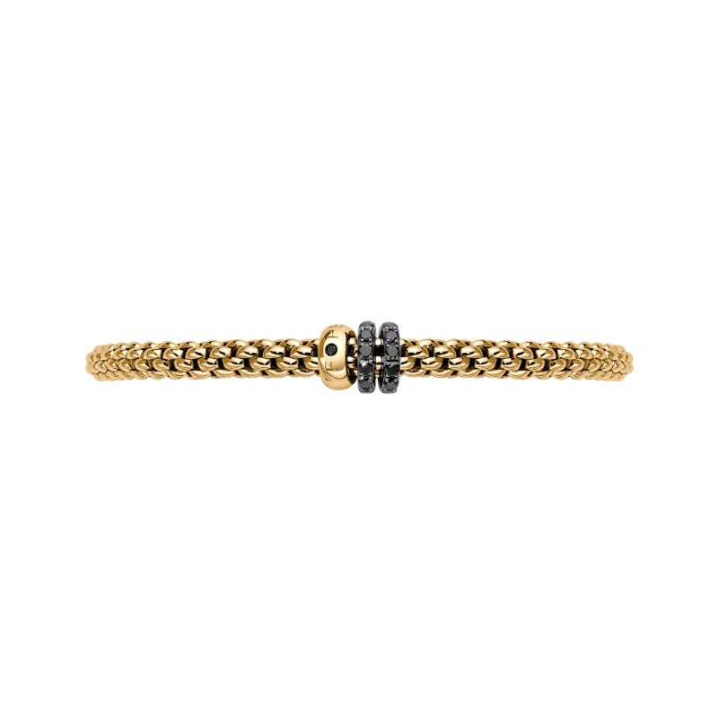 Fope Solo Yellow Gold & Black Diamond Bracelet